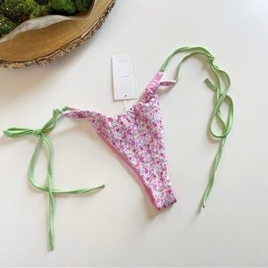 New • Fenity Floral Brazilian Tie Bikini Bottom | Medium